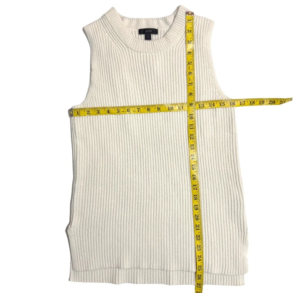 J.Crew Sleeveless Tunic Sweater in Off White Size Small